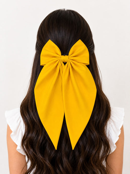 🎀 Moño niña amarillo