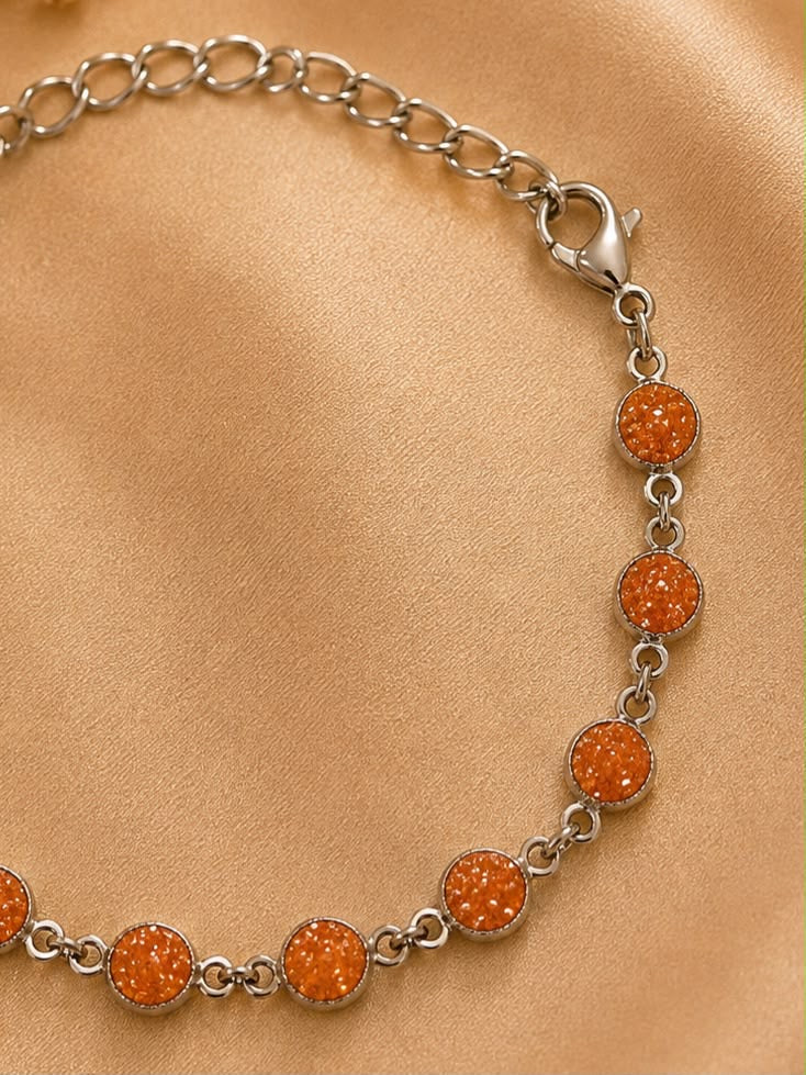 Pulsera Dama piedras naranja 🍊 🧡