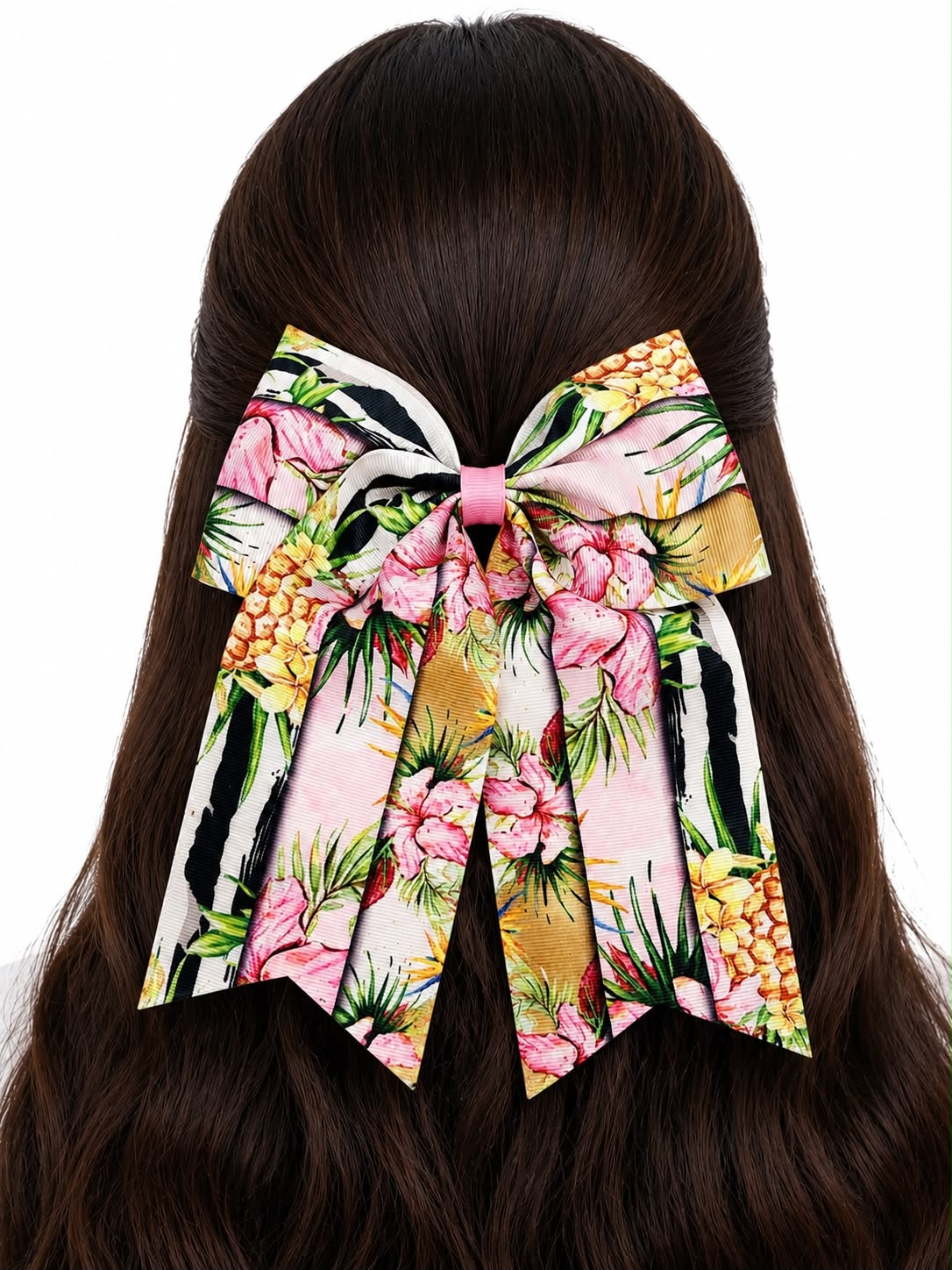 Moño niña tropical floral con tirantes largos 🎀🌺