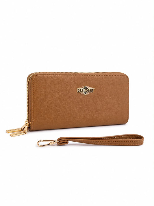 Cartera Dama tipo Wallet camel