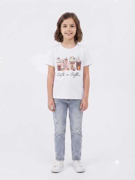 Blusa niña estampado Cats n Coffee