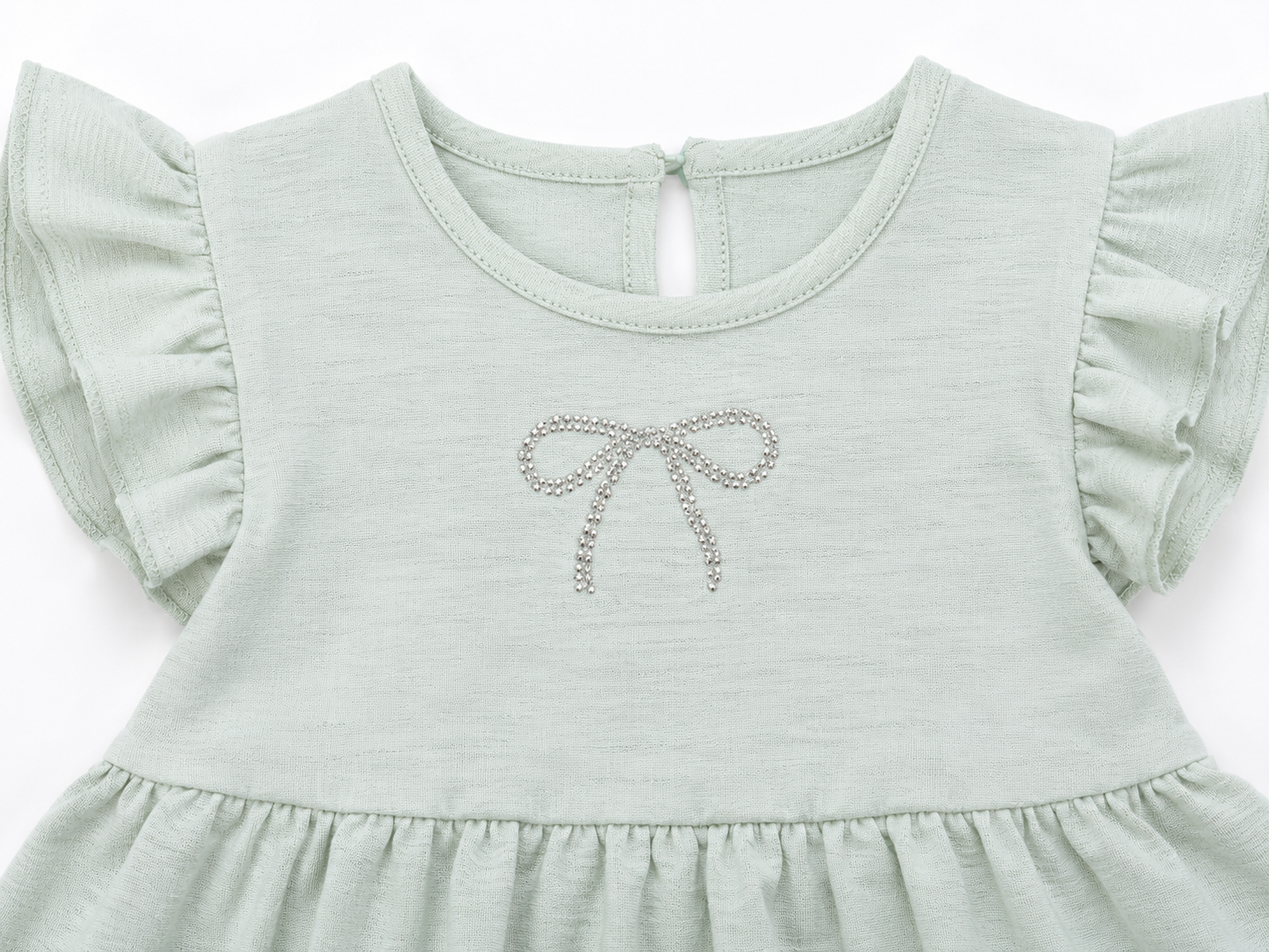 Set niña con blusa de olanes y pantalón palazzo