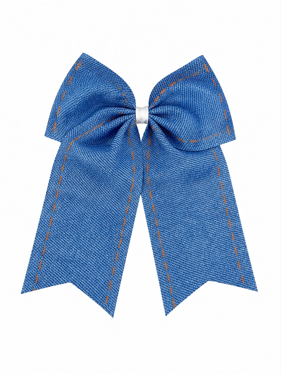 Moño niña efecto mezclilla azul con tirantes largos 🎀💙