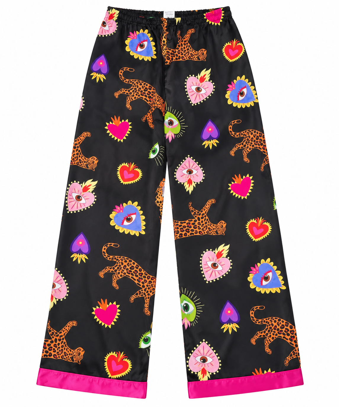 Pijama dama de 2 piezas con estampado de corazones y animal print ✨