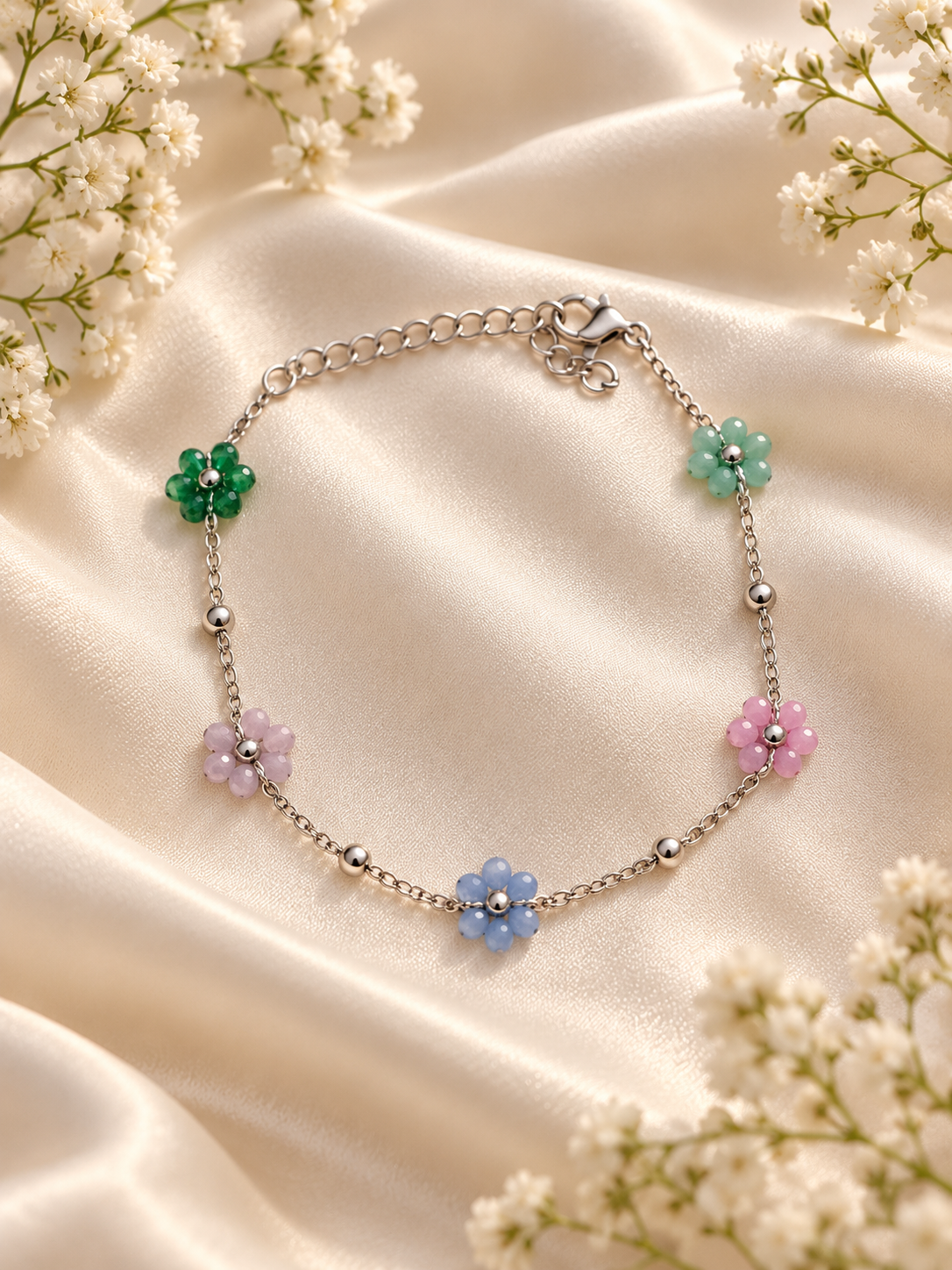 Pulsera dama con flores