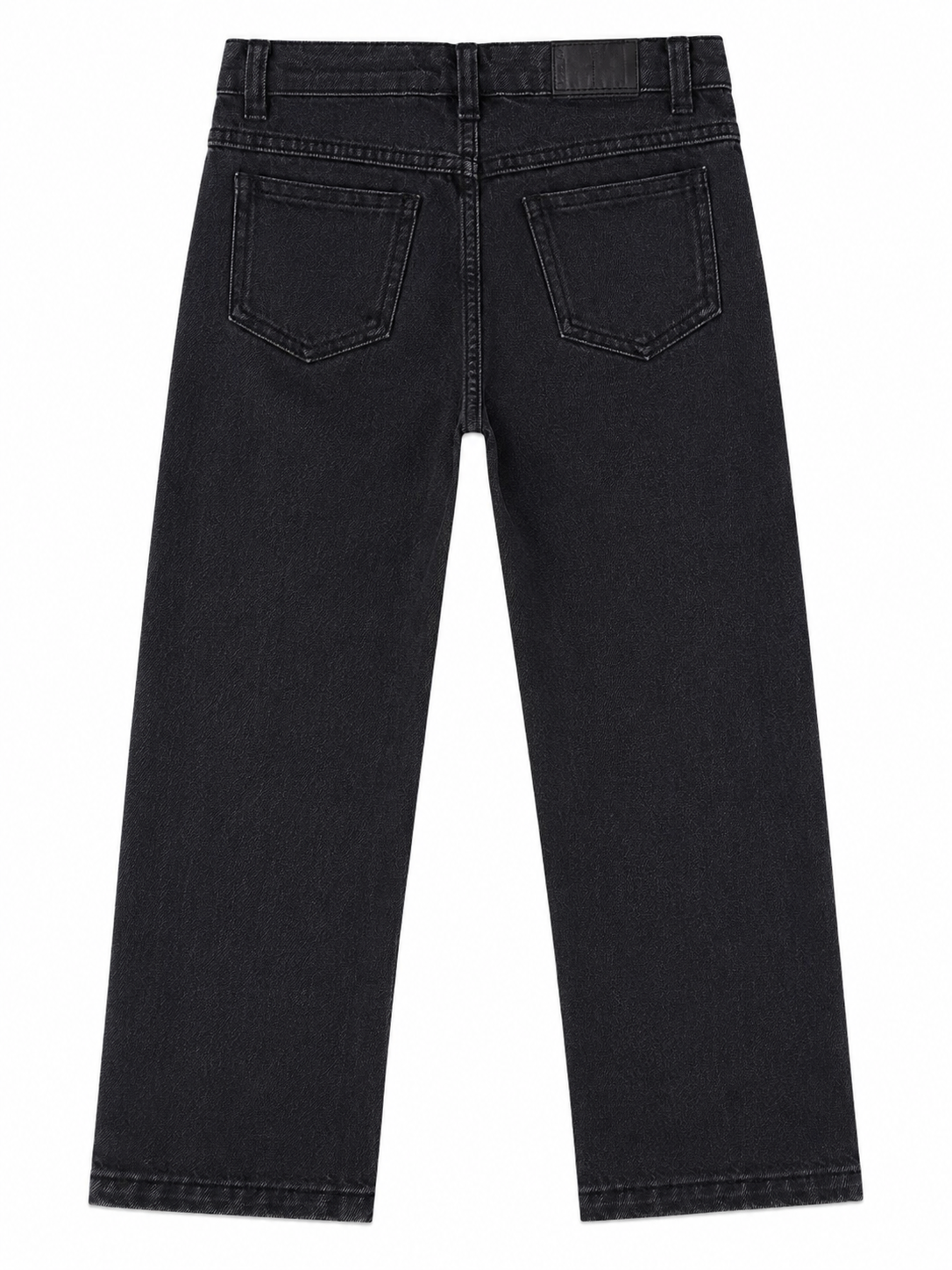 Pantalón niño mezclilla negra con diseño desgastado