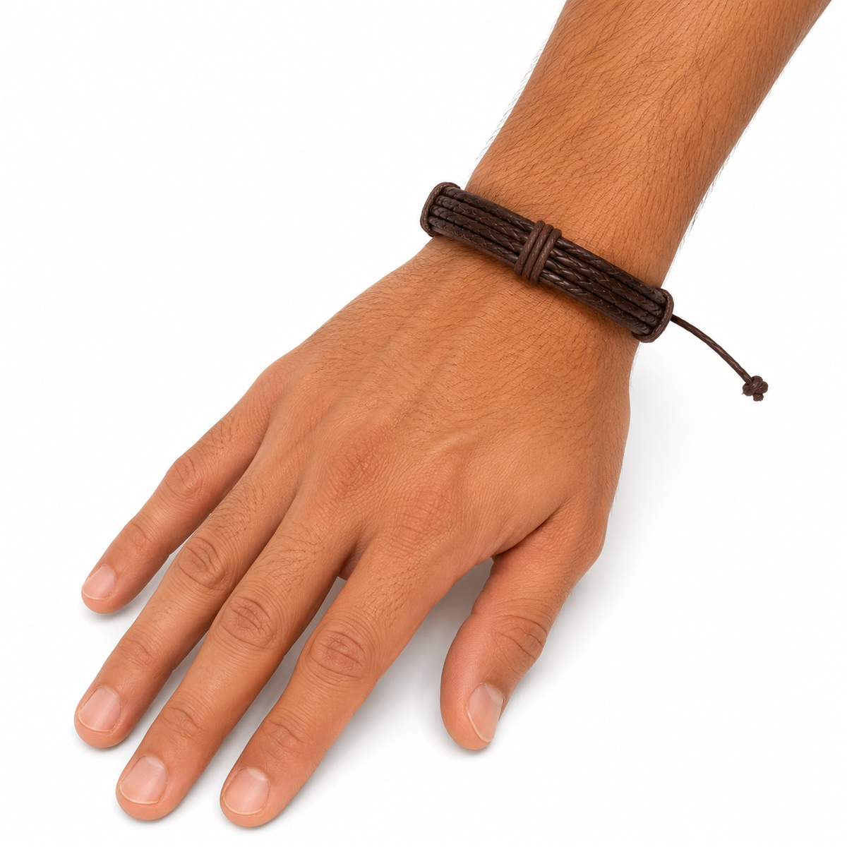 Pulsera caballero ajustable multicordón 🤎