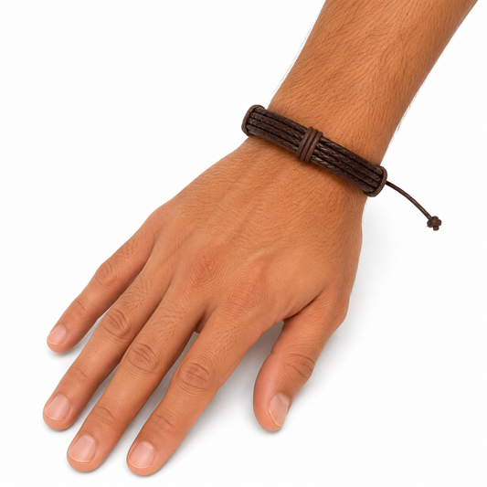 Pulsera caballero ajustable multicordón 🤎