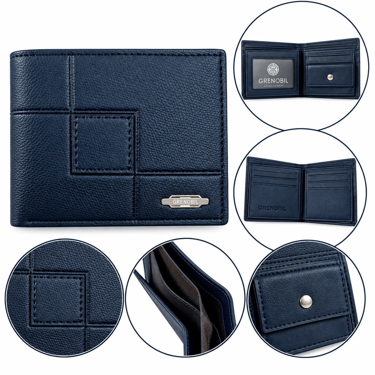 Cartera caballero con múltiples compartimentos