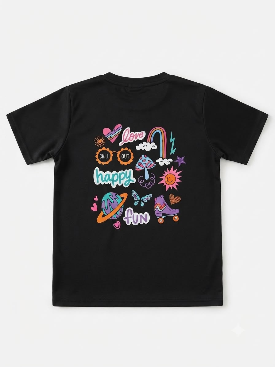 Blusa niña con estampado atrás divertido