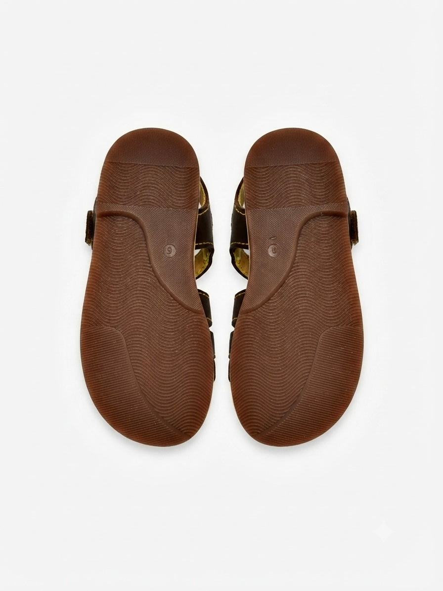Huaraches niño OFERTA diseño carrito en color café