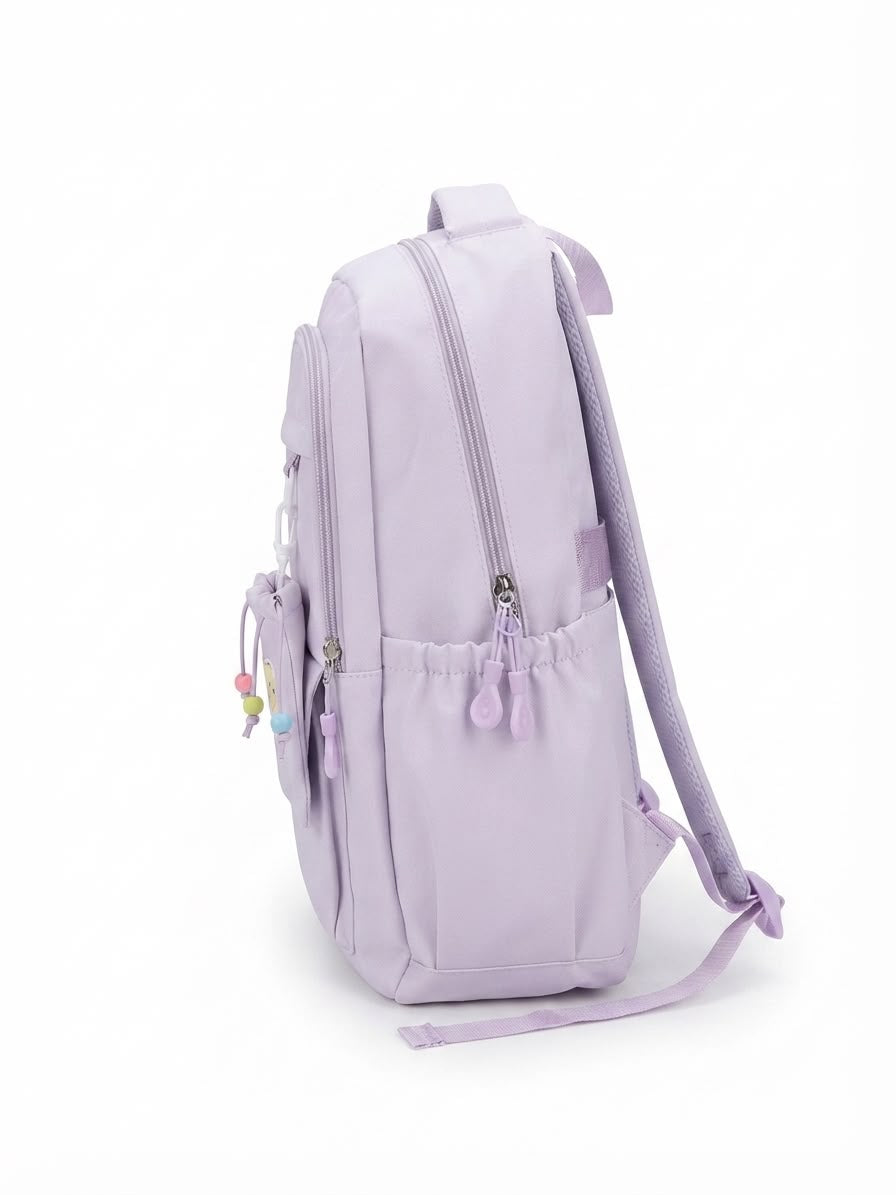 Mochila juvenil lila con monedero 🎒💜