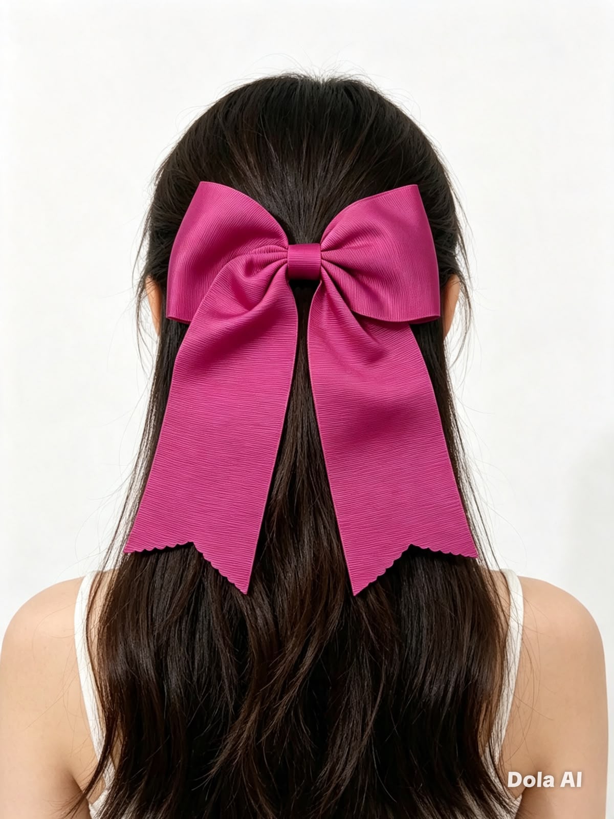 Moño niña fucsia con tirantes largos 🎀💗