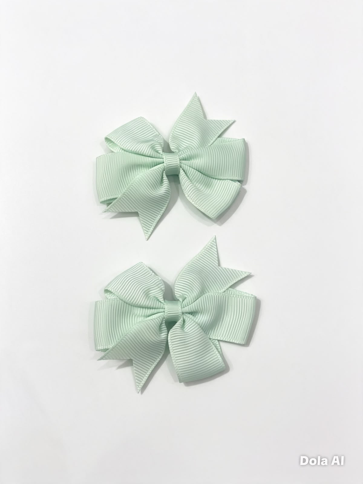 Moño Par Niña Verde Menta Pastel