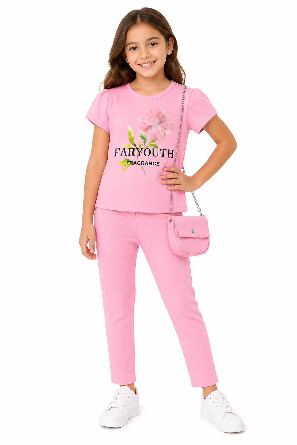 Set niña con bolsa rosa 3 piezas