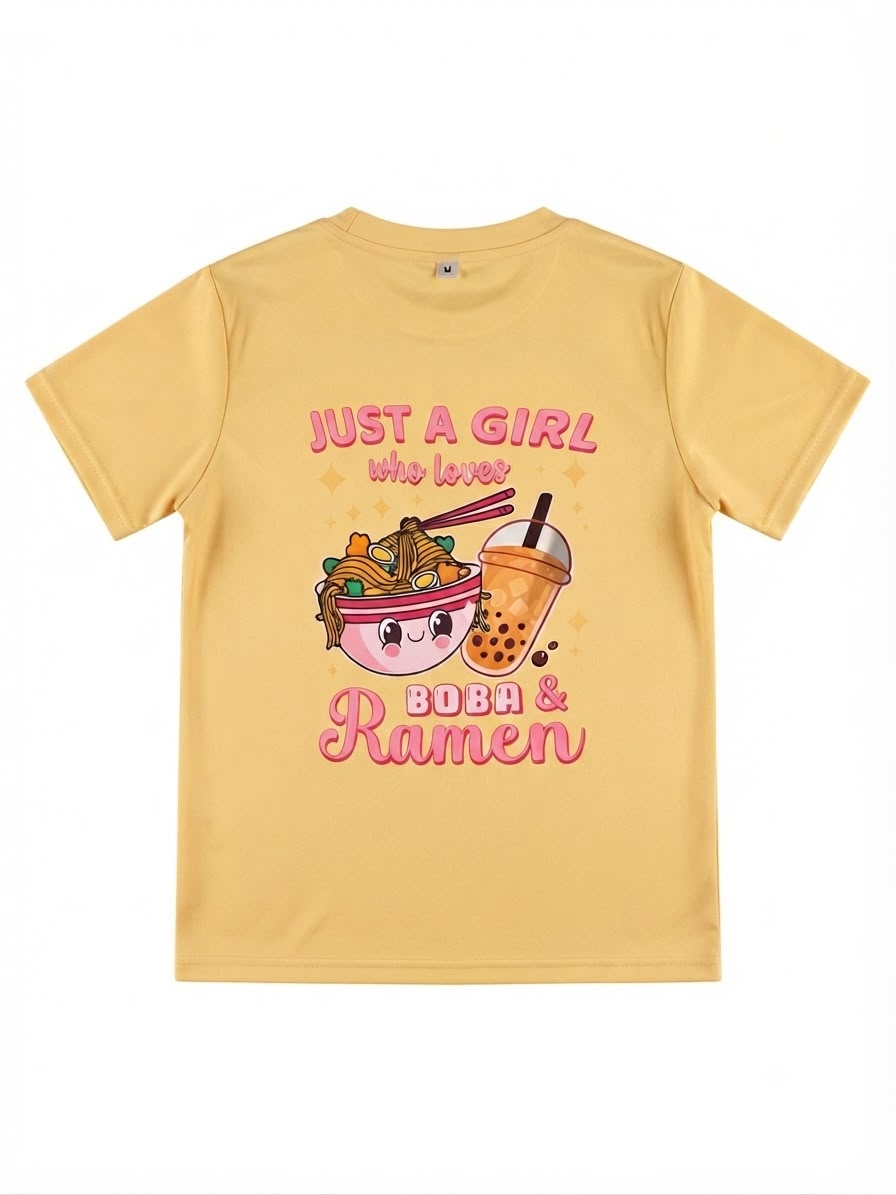 Blusa niña con estampado en la espalda boba y ramen