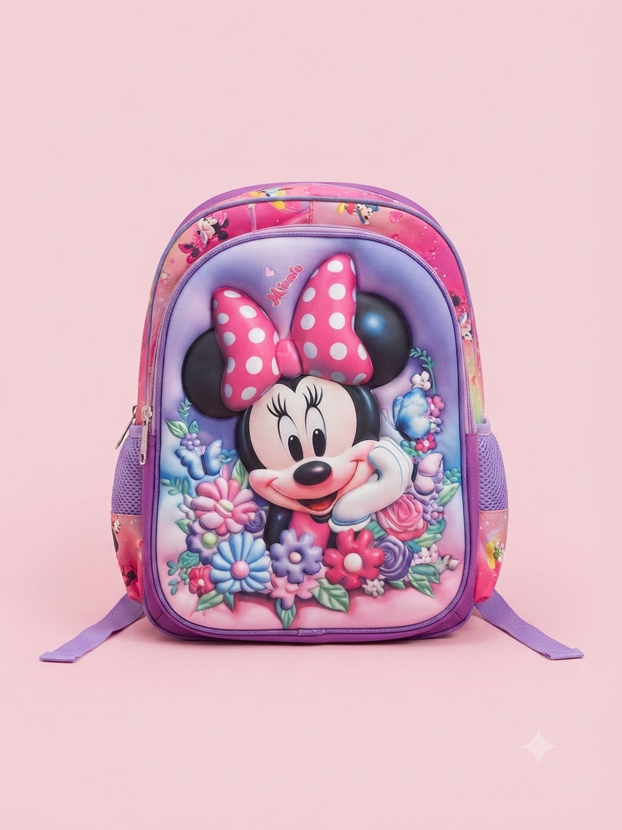 Mochila infantil de ratoncita con moño morado