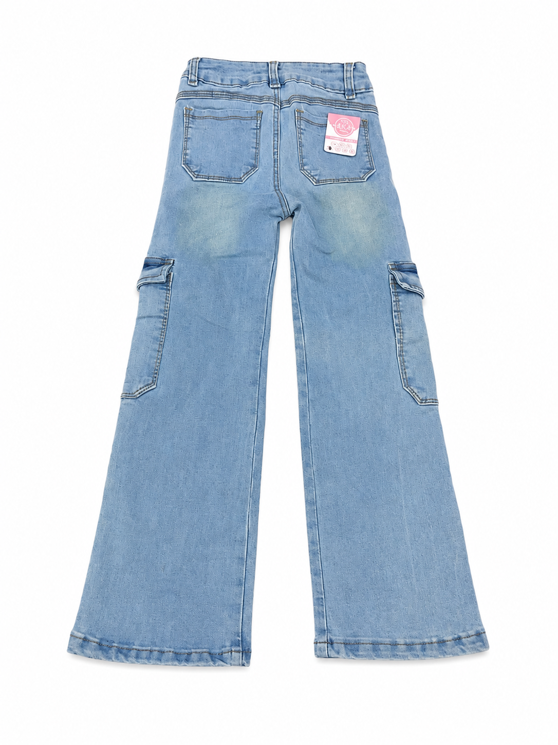 Pantalón niña cargo de mezclilla con cinturón