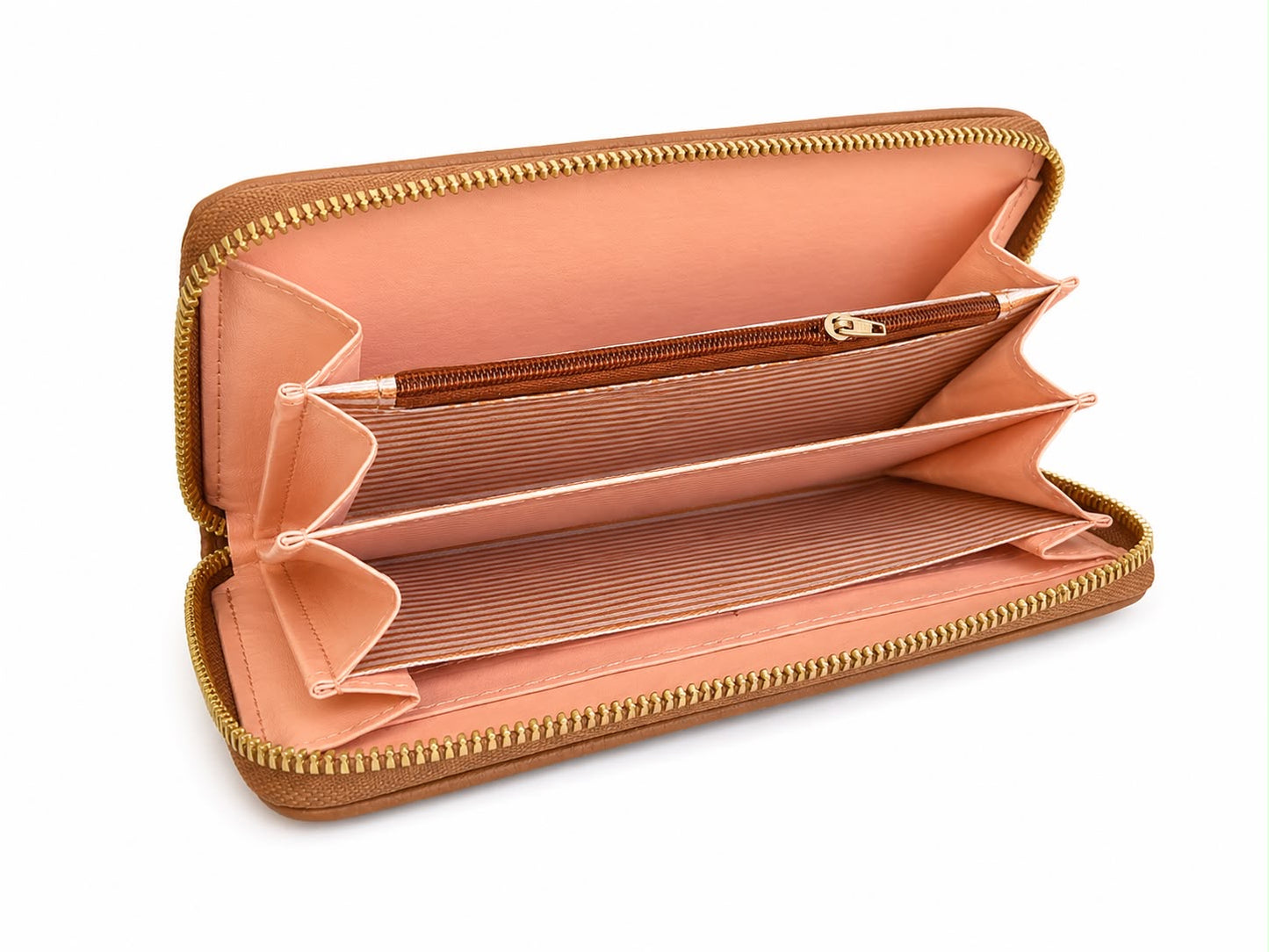Cartera Dama tipo Wallet camel