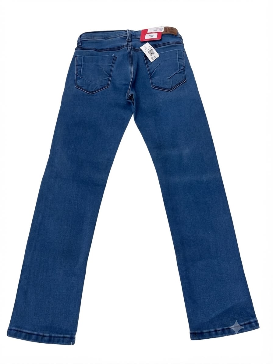 Pantalón niño de mezclilla clásico – Azul medio