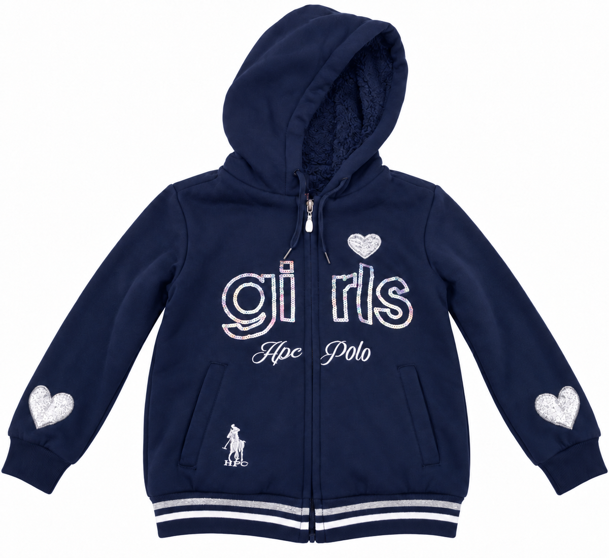 Set niña deportivo azul marino con sudadera y pantalón jogger