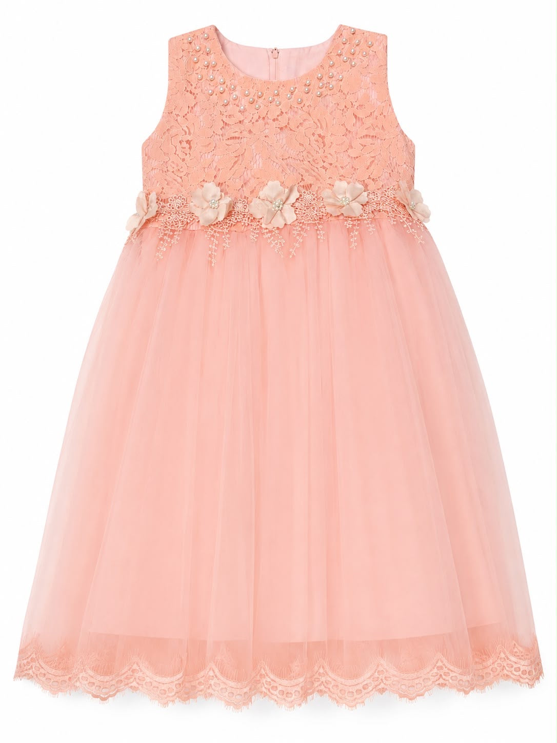 Vestido niña de fiesta con flores y tul