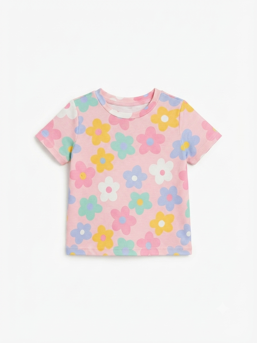 Blusa niña floral de manga corta