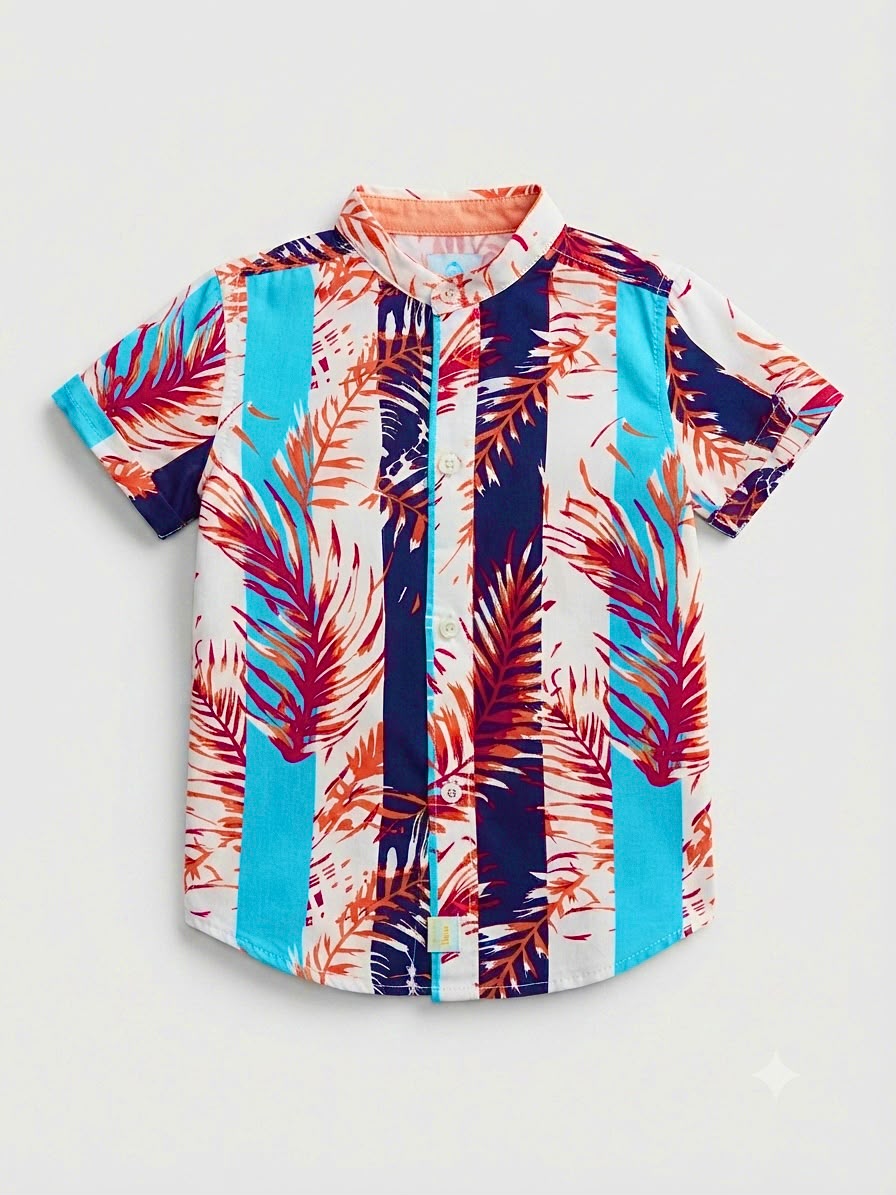 Camisa niño manga corta tropical
