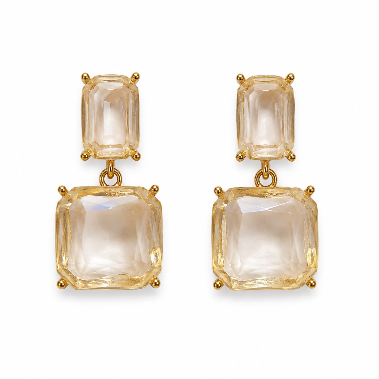 Aretes colgantes con cristales Facetados