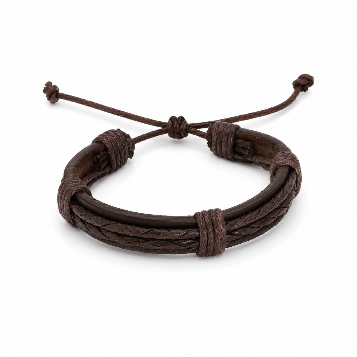 Pulsera caballero ajustable multicordón 🤎