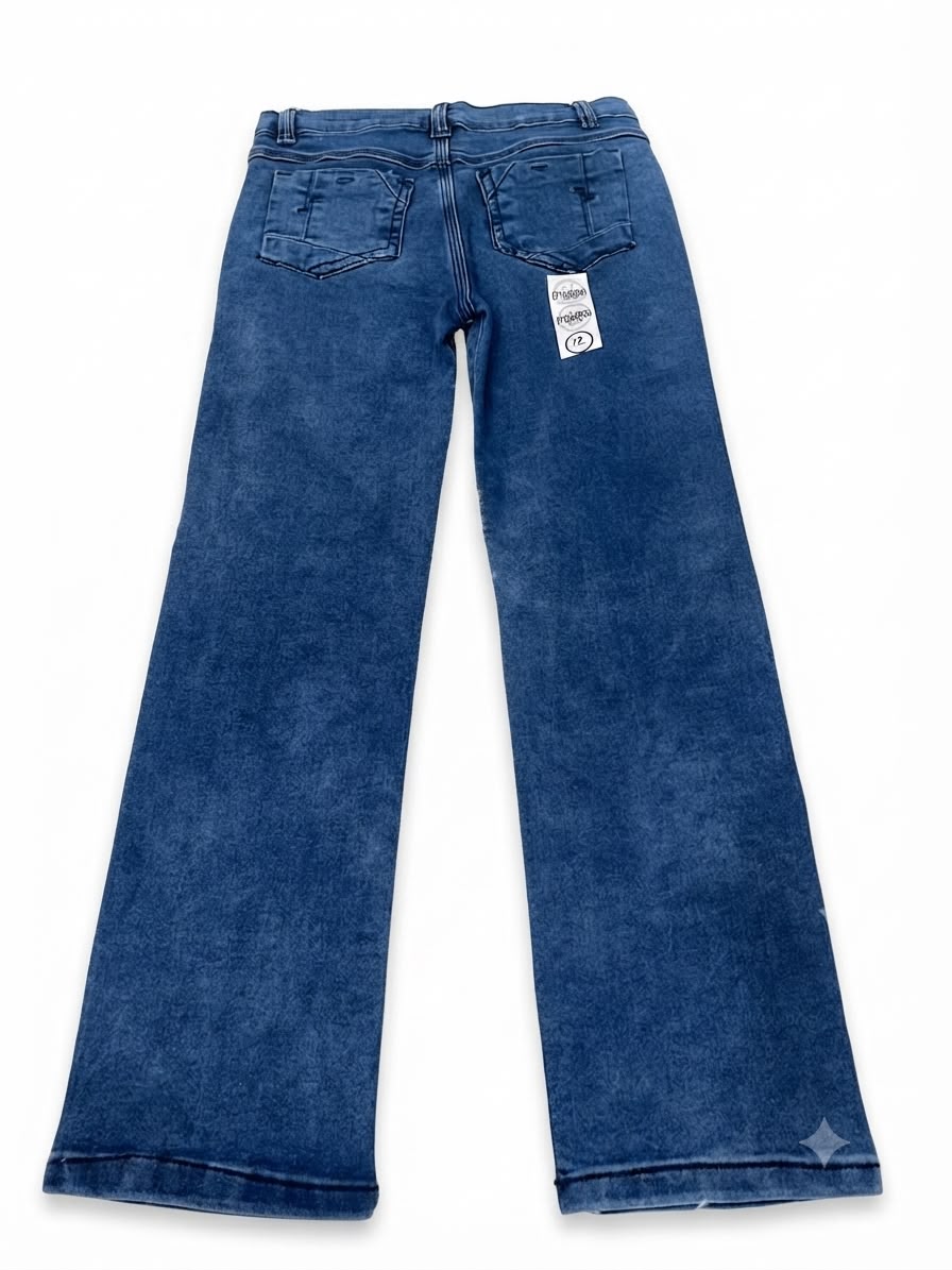 Pantalón niño de mezclilla azul jaspeado – Corte recto