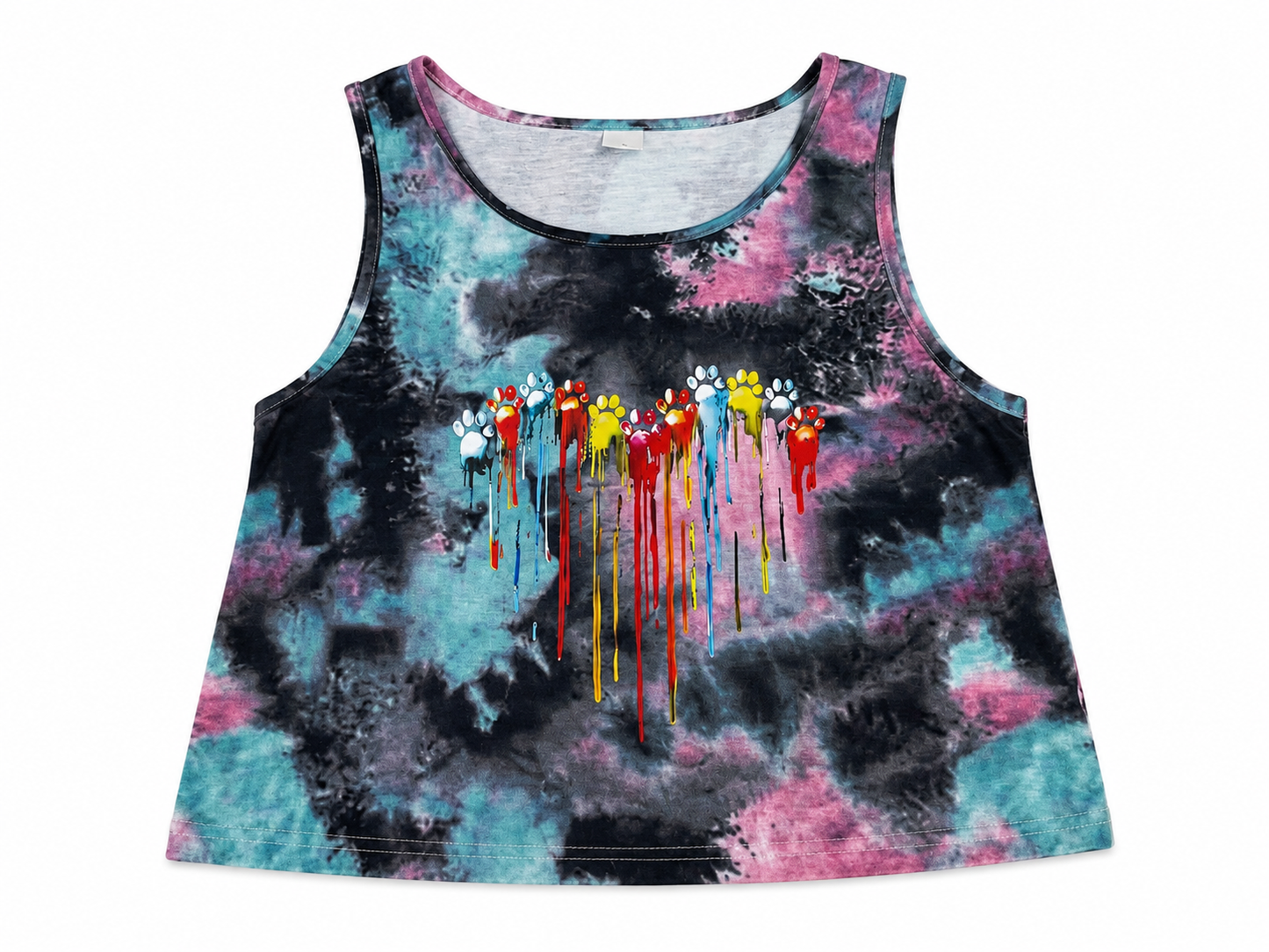 Blusa niña sin mangas estampado multicolor