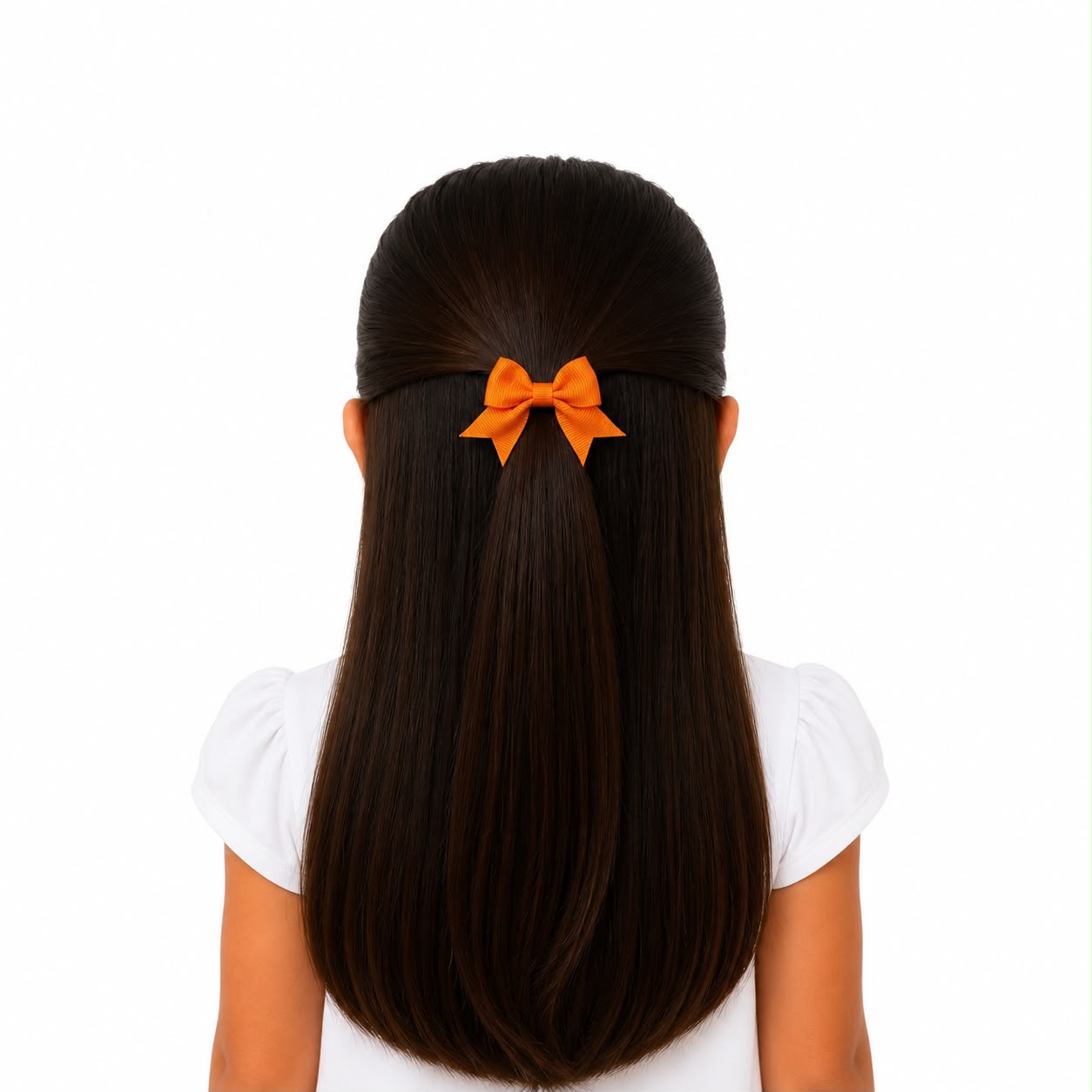 Moño chico niña naranja clásico