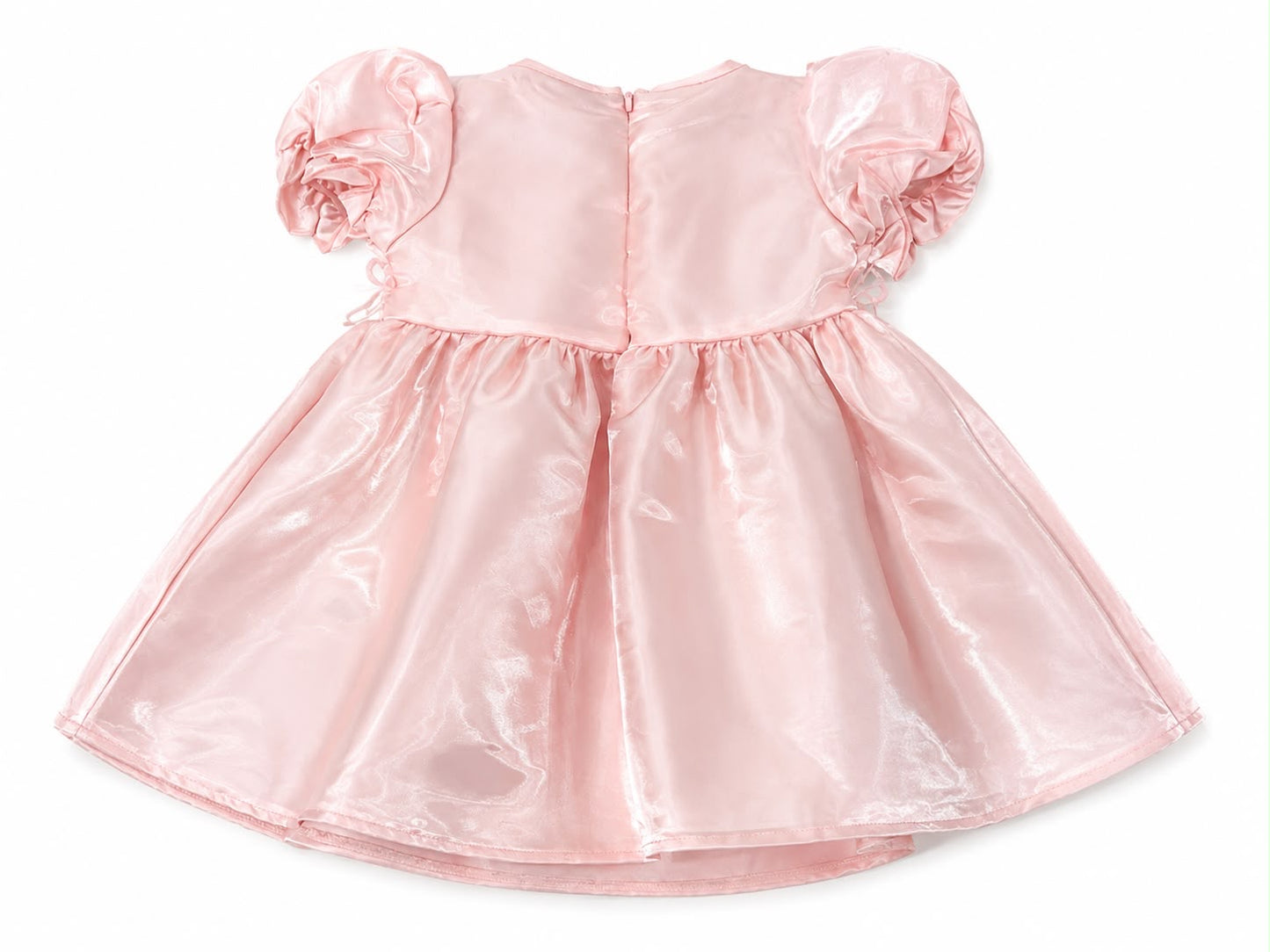 Vestido niña satinado con bordado floral