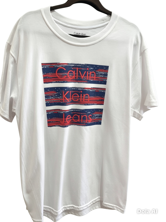 Playera caballero Extra Grande XL C@LVIN KL@IN BLANCO