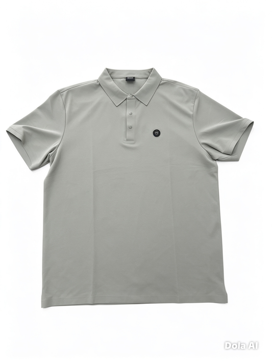 Playera caballero Extra Grande XL Tipo Pol@ B@ss Gris Perla