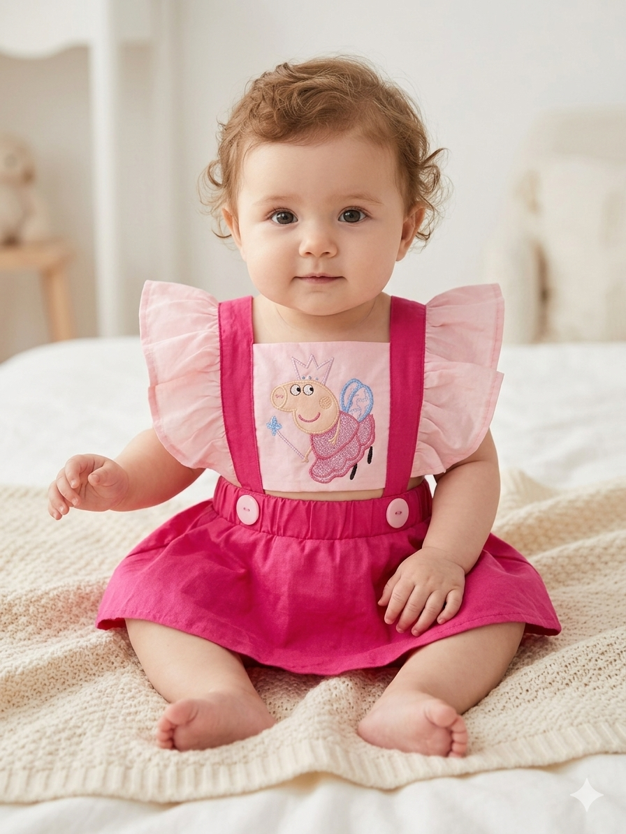 Conjunto Infantil con Falda Rosa 💖✨ NIÑA MESES