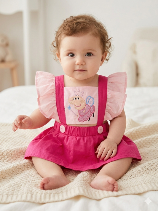Conjunto Infantil con Falda Rosa 💖✨ NIÑA MESES