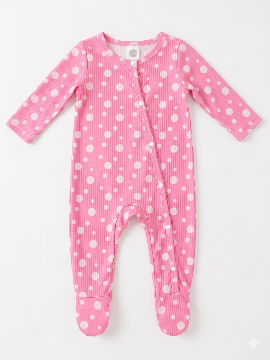 Mameluco Rosa con Lunares 💕✨ NIÑA MESES