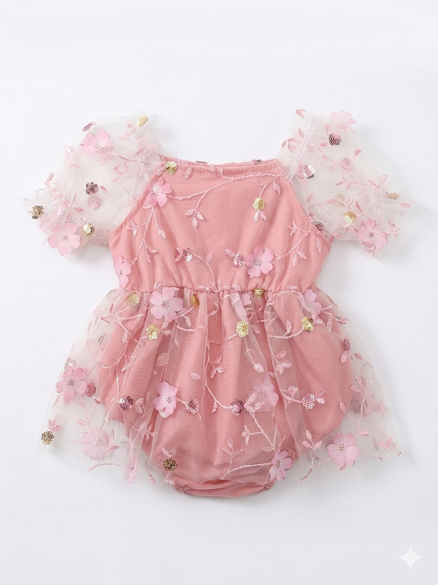 Vestido Floral Rosa para Bebé 🌸✨ NIÑA MESES