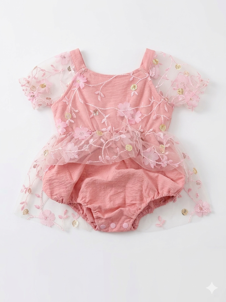 Vestido Floral Rosa para Bebé 🌸✨ NIÑA MESES