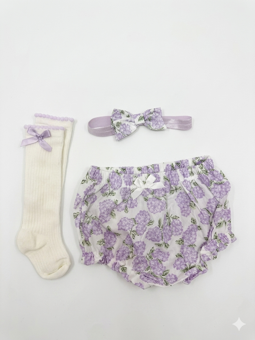 Conjunto Floral Lila para Bebé 🌸💜 NIÑA MESES