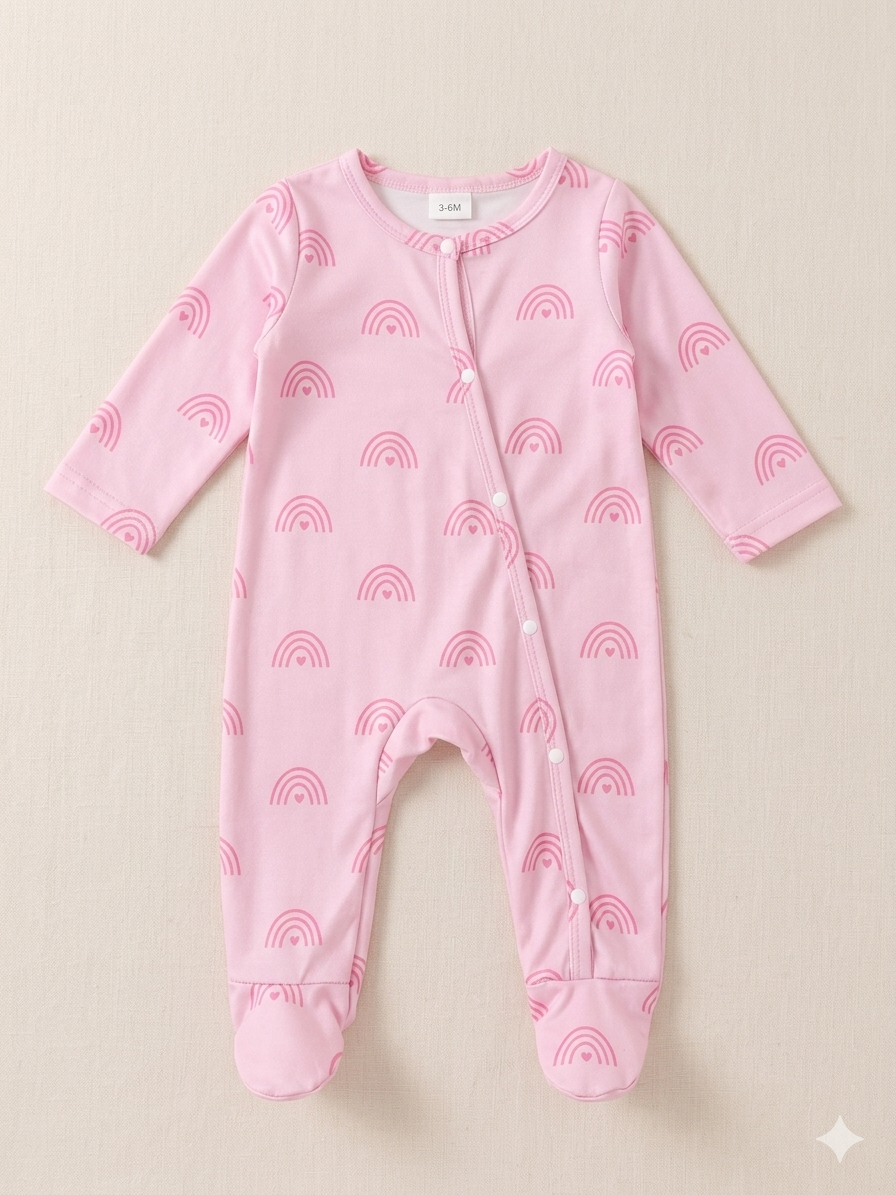 Mameluco Rosa Arcoíris 💕🌈 NIÑA MESES