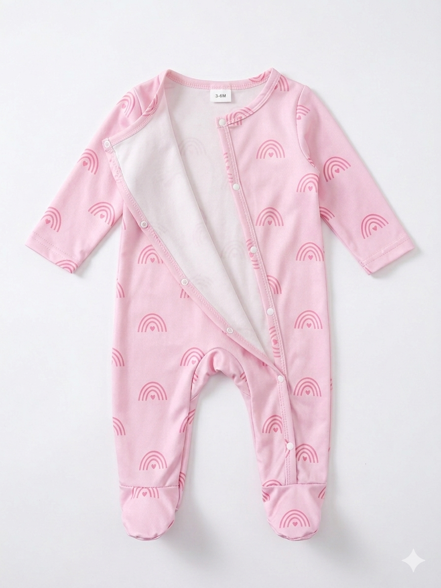 Mameluco Rosa Arcoíris 💕🌈 NIÑA MESES