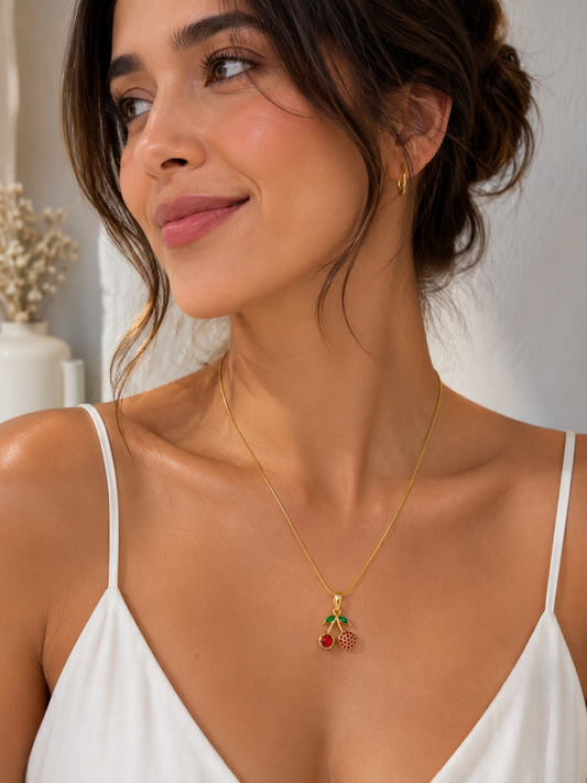 COLLAR ACCESORIO DAMA CEREZ@S