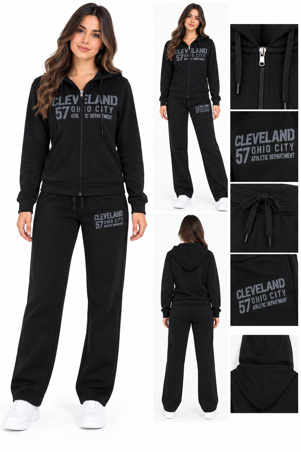 Set dama deportivo de 2 piezas negro
