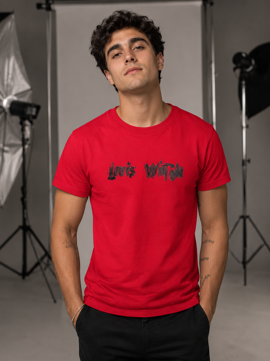 Playera caballero chica redondo L@COSTE rojo