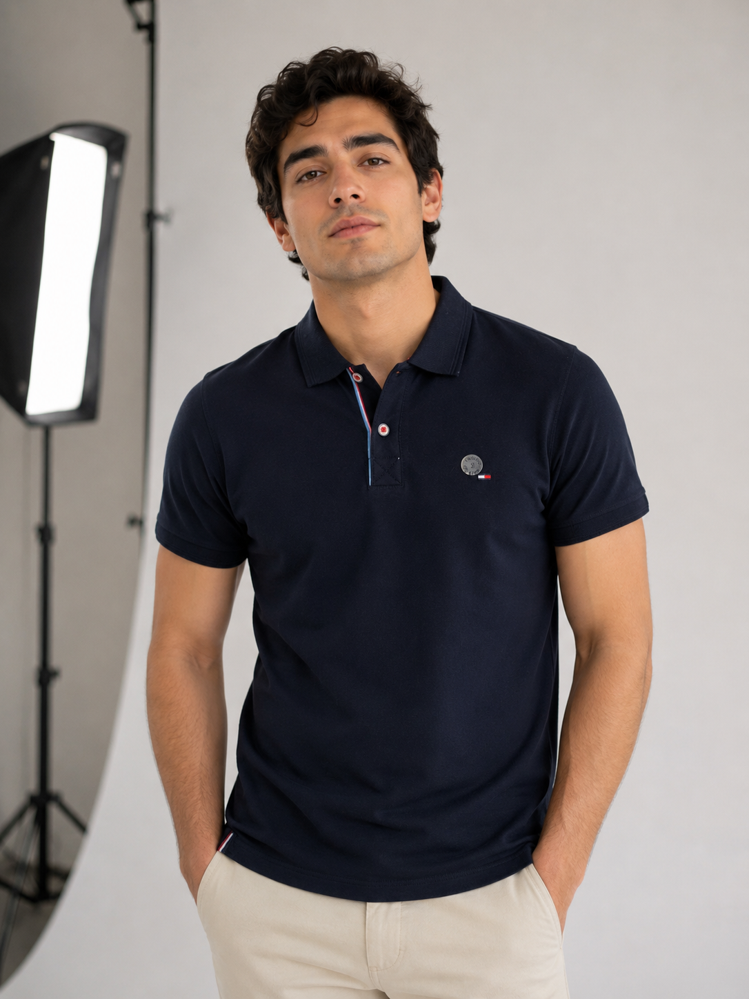 Playera Caballero chica polo T@MMY HILFIG@R azul marino