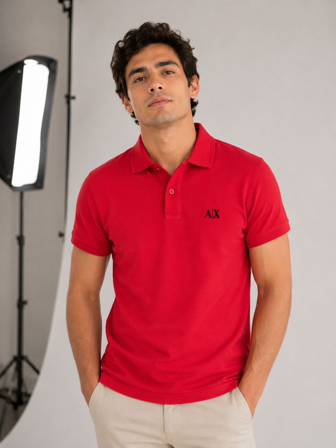 Playera Caballero chica polo ARM@NI EXCH@NGE rojo