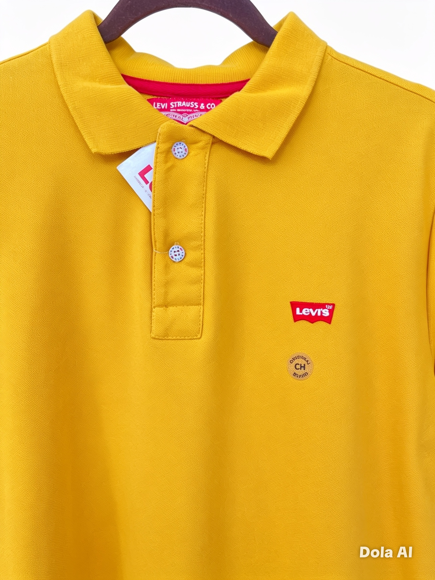 Playera Caballero chica polo L@VI STR@USS mostaza